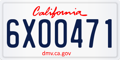 CA license plate 6XOO471