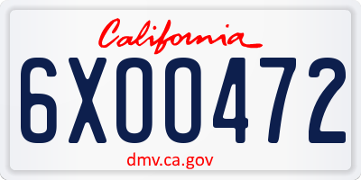 CA license plate 6XOO472