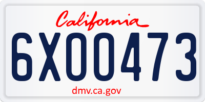 CA license plate 6XOO473