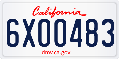 CA license plate 6XOO483