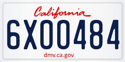 CA license plate 6XOO484