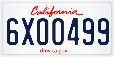 CA license plate 6XOO499