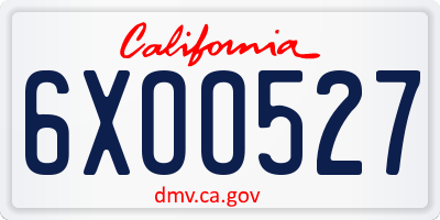 CA license plate 6XOO527