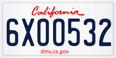 CA license plate 6XOO532
