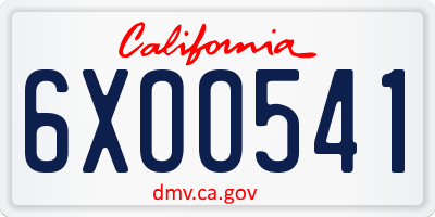 CA license plate 6XOO541