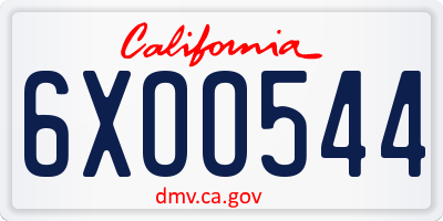 CA license plate 6XOO544