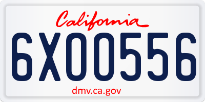 CA license plate 6XOO556