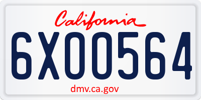 CA license plate 6XOO564