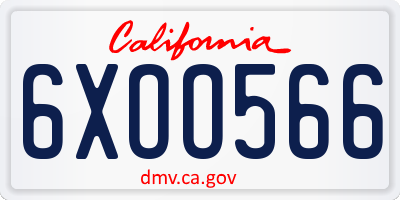 CA license plate 6XOO566
