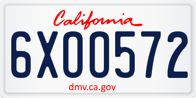 CA license plate 6XOO572