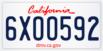 CA license plate 6XOO592