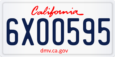 CA license plate 6XOO595