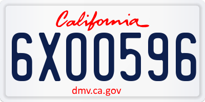 CA license plate 6XOO596