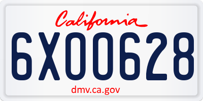 CA license plate 6XOO628