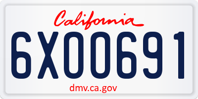 CA license plate 6XOO691