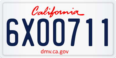 CA license plate 6XOO711