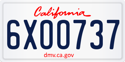CA license plate 6XOO737