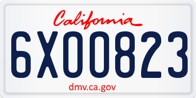 CA license plate 6XOO823