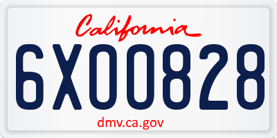 CA license plate 6XOO828