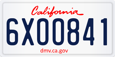 CA license plate 6XOO841