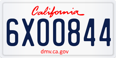 CA license plate 6XOO844