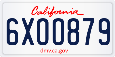 CA license plate 6XOO879