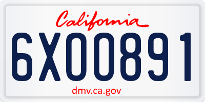 CA license plate 6XOO891