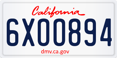 CA license plate 6XOO894