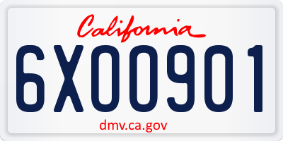 CA license plate 6XOO901