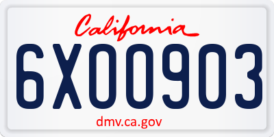CA license plate 6XOO903