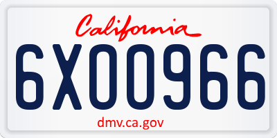 CA license plate 6XOO966