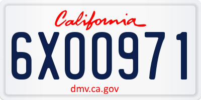 CA license plate 6XOO971