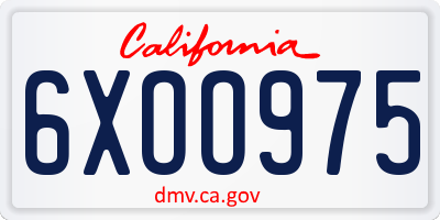 CA license plate 6XOO975