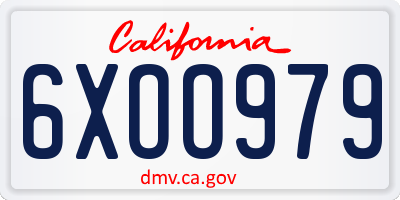 CA license plate 6XOO979