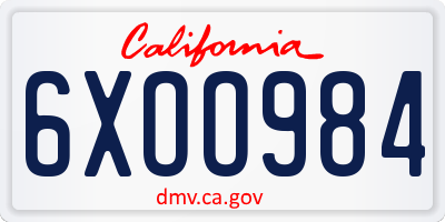 CA license plate 6XOO984