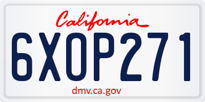 CA license plate 6XOP271