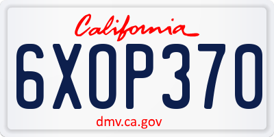 CA license plate 6XOP370