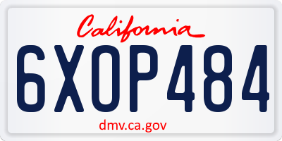 CA license plate 6XOP484