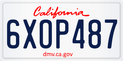 CA license plate 6XOP487