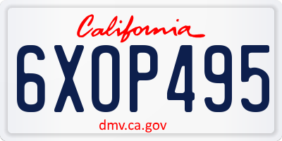 CA license plate 6XOP495