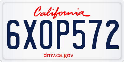 CA license plate 6XOP572