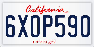 CA license plate 6XOP590