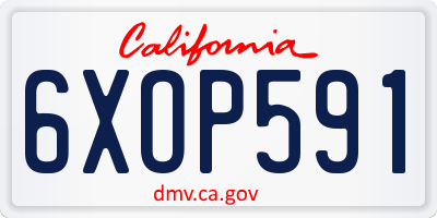 CA license plate 6XOP591