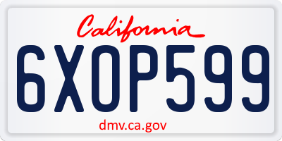 CA license plate 6XOP599