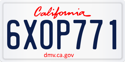 CA license plate 6XOP771