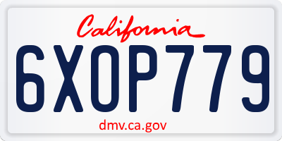 CA license plate 6XOP779