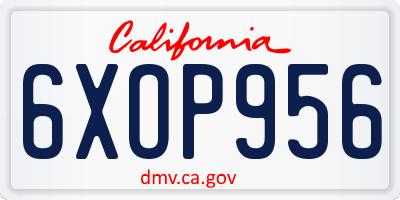 CA license plate 6XOP956