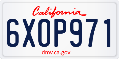 CA license plate 6XOP971