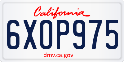 CA license plate 6XOP975