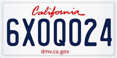 CA license plate 6XOQ024